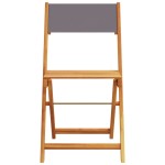 vidaXL Scaune bistro 2 buc., antracit, lemn masiv acacia și textil vidaXL Scaune bistro 2 buc., antracit, lemn masiv acacia și textil