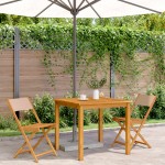 vidaXL Scaune bistro 2 buc., taupe, lemn masiv acacia și textil vidaXL Scaune bistro 2 buc., taupe, lemn masiv acacia și textil