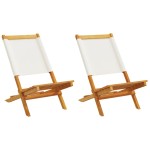 vidaXL Scaune de grădină 2 buc., alb crem, lemn masiv acacia și textil vidaXL Scaune de grădină 2 buc., alb crem, lemn masiv acacia și textil