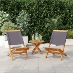 vidaXL Scaune de grădină 2 buc., antracit, lemn masiv acacia și textil vidaXL Scaune de grădină 2 buc., antracit, lemn masiv acacia și textil
