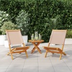 vidaXL Scaune de grădină 2 buc., taupe, lemn masiv acacia și textil vidaXL Scaune de grădină 2 buc., taupe, lemn masiv acacia și textil