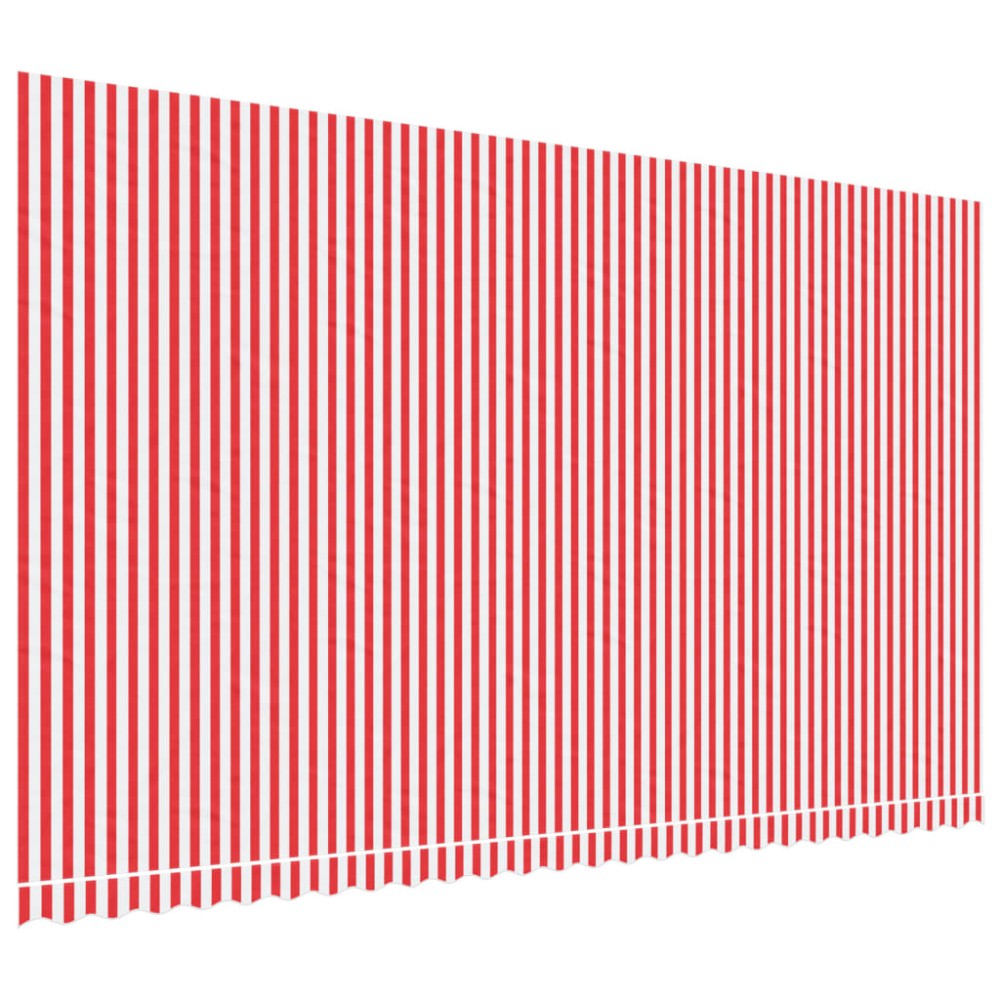 vidaXL Pânză copertină de rezervă, dungi roșii și albe, 6x3,5 m