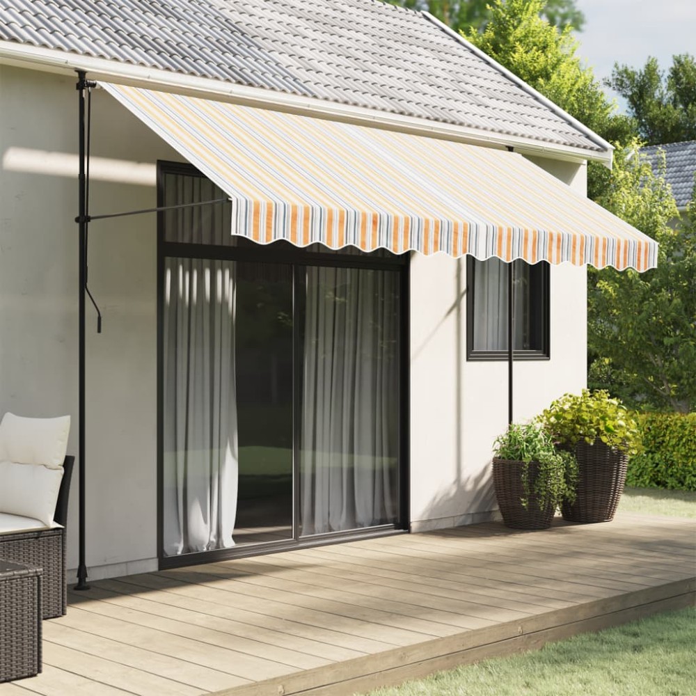 vidaXL Pânză de rezervă copertină, dungi multicolore, 3,5x2,5 m