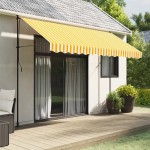 vidaXL Pânză de rezervă fald copertină galben și alb 3,5m dungi