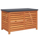 vidaXL Ladă depozitare de grădină, 90x48x55 cm, lemn masiv de eucalipt vidaXL Ladă depozitare de grădină, 90x48x55 cm, lemn masiv de eucalipt