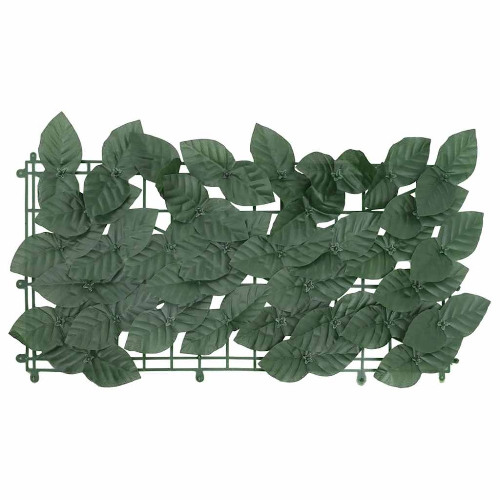 vidaXL Paravan de balcon cu frunze verde închis, 200x75 cm