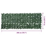 vidaXL Paravan de balcon cu frunze verde închis, 200x75 cm