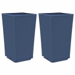 vidaXL Jardiniere de grădină, 2 buc., albastru gri, 32,5x32,5x57 cm, PP