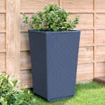 vidaXL Jardiniere de grădină, 2 buc., albastru gri, 32,5x32,5x57 cm, PP