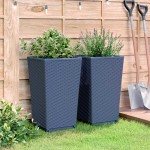 vidaXL Jardiniere de grădină, 2 buc., albastru gri, 32,5x32,5x57 cm, PP