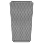 vidaXL Jardiniere de grădină, 2 buc., gri deschis, 32,5x32,5x57 cm, PP