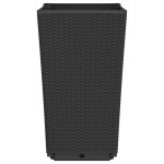 vidaXL Jardiniere de grădină, 2 buc., negru, 32,5x32,5x57 cm, PP