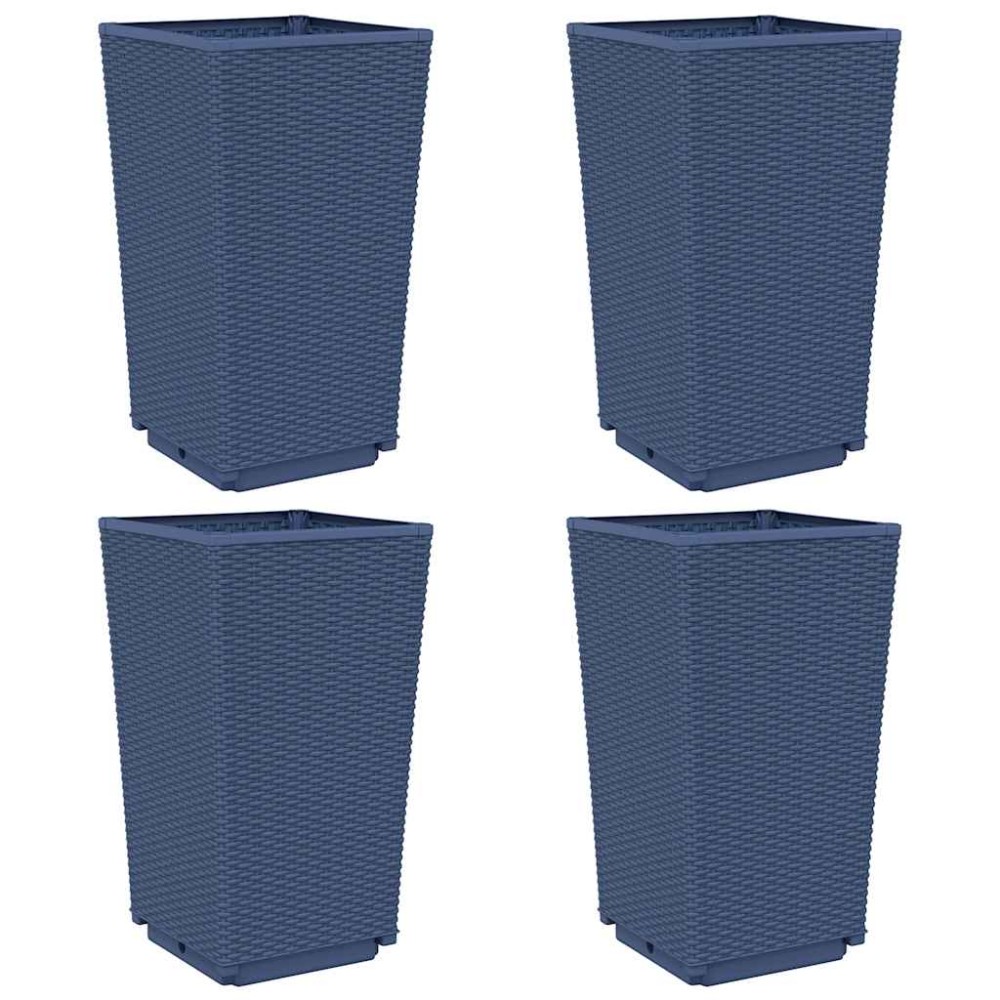 vidaXL Jardiniere de grădină, 4 buc., albastru gri, 32,5x32,5x57 cm, PP