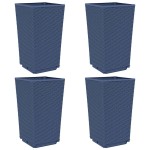 vidaXL Jardiniere de grădină, 4 buc., albastru gri, 32,5x32,5x57 cm, PP