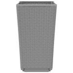 vidaXL Jardiniere de grădină, 4 buc., gri deschis, 32,5x32,5x57 cm, PP