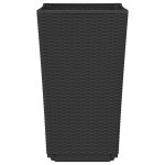 vidaXL Jardiniere de grădină, 4 buc., negru, 32,5x32,5x57 cm, PP