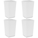 vidaXL Jardiniere de grădină, 4 buc., alb, 32,5x32,5x57 cm, PP vidaXL Jardiniere de grădină, 4 buc., alb, 32,5x32,5x57 cm, PP
