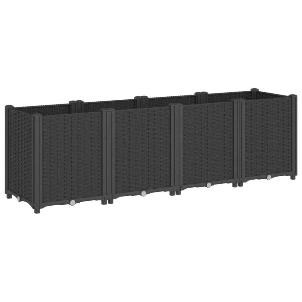 vidaXL Jardinieră de grădină, negru, 160x40x53 cm, PP
