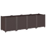 vidaXL Jardinieră de grădină, maro, 160x40x53 cm, PP vidaXL Jardinieră de grădină, maro, 160x40x53 cm, PP