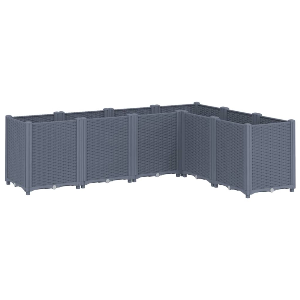 vidaXL Jardinieră de grădină, albastru gri, 160x120x53 cm, PP