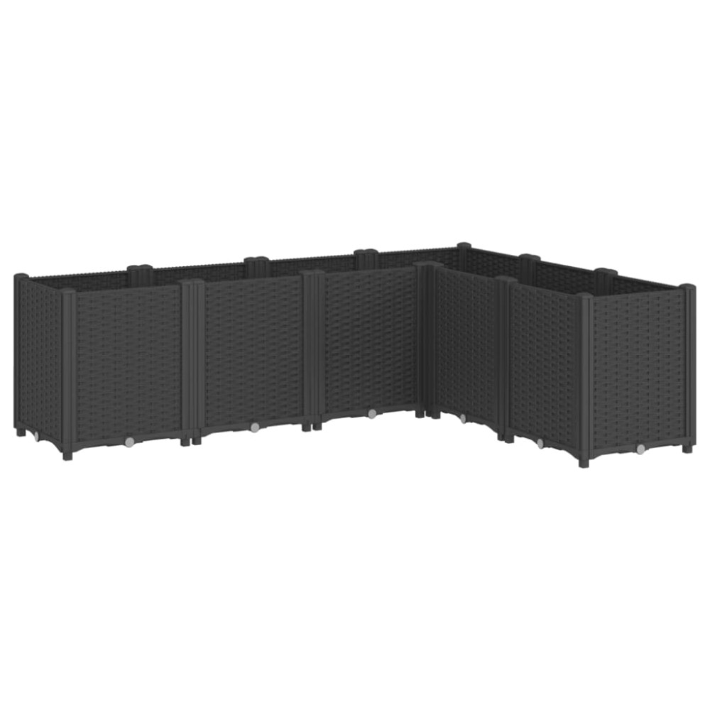 vidaXL Jardinieră de grădină, negru, 160x120x53 cm, PP
