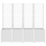 vidaXL Jardinieră de grădină cu spalier, alb, 160x40x140 cm PP vidaXL Jardinieră de grădină cu spalier, alb, 160x40x140 cm PP