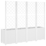 vidaXL Jardinieră de grădină cu spalier, alb, 160x40x140 cm PP vidaXL Jardinieră de grădină cu spalier, alb, 160x40x140 cm PP
