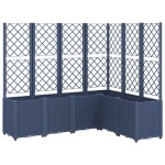 vidaXL Jardinieră de grădină cu spalier, albastru gri, 160x120x140 cm, PP