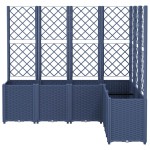 vidaXL Jardinieră de grădină cu spalier, albastru gri, 160x120x140 cm, PP
