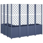 vidaXL Jardinieră de grădină cu spalier, albastru gri, 160x120x140 cm, PP
