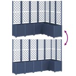 vidaXL Jardinieră de grădină cu spalier, albastru gri, 160x120x140 cm, PP