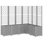 vidaXL Jardinieră de grădină cu spalier gri deschis 160x120x140 cm PP vidaXL Jardinieră de grădină cu spalier gri deschis 160x120x140 cm PP
