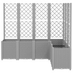 vidaXL Jardinieră de grădină cu spalier gri deschis 160x120x140 cm PP vidaXL Jardinieră de grădină cu spalier gri deschis 160x120x140 cm PP