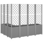 vidaXL Jardinieră de grădină cu spalier gri deschis 160x120x140 cm PP vidaXL Jardinieră de grădină cu spalier gri deschis 160x120x140 cm PP
