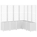 vidaXL Jardinieră de grădină cu spalier, alb, 160x120x140 cm PP vidaXL Jardinieră de grădină cu spalier, alb, 160x120x140 cm PP