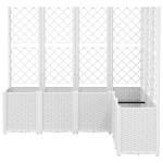vidaXL Jardinieră de grădină cu spalier, alb, 160x120x140 cm PP vidaXL Jardinieră de grădină cu spalier, alb, 160x120x140 cm PP