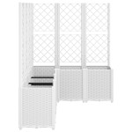 vidaXL Jardinieră de grădină cu spalier, alb, 160x120x140 cm PP vidaXL Jardinieră de grădină cu spalier, alb, 160x120x140 cm PP