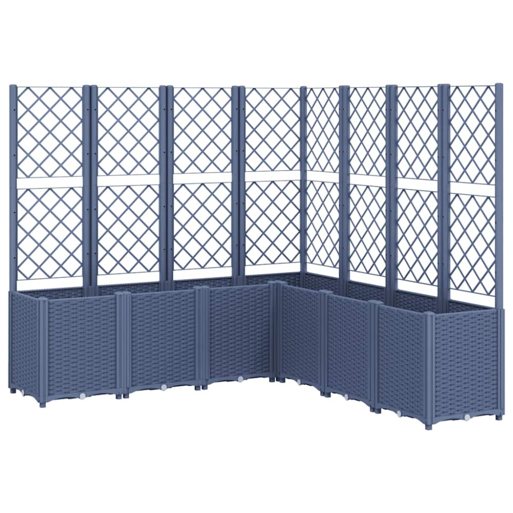 vidaXL Jardinieră de grădină cu spalier, albastru gri, 160x160x140 cm, PP