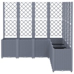 vidaXL Jardinieră de grădină cu spalier, albastru gri, 160x160x140 cm, PP