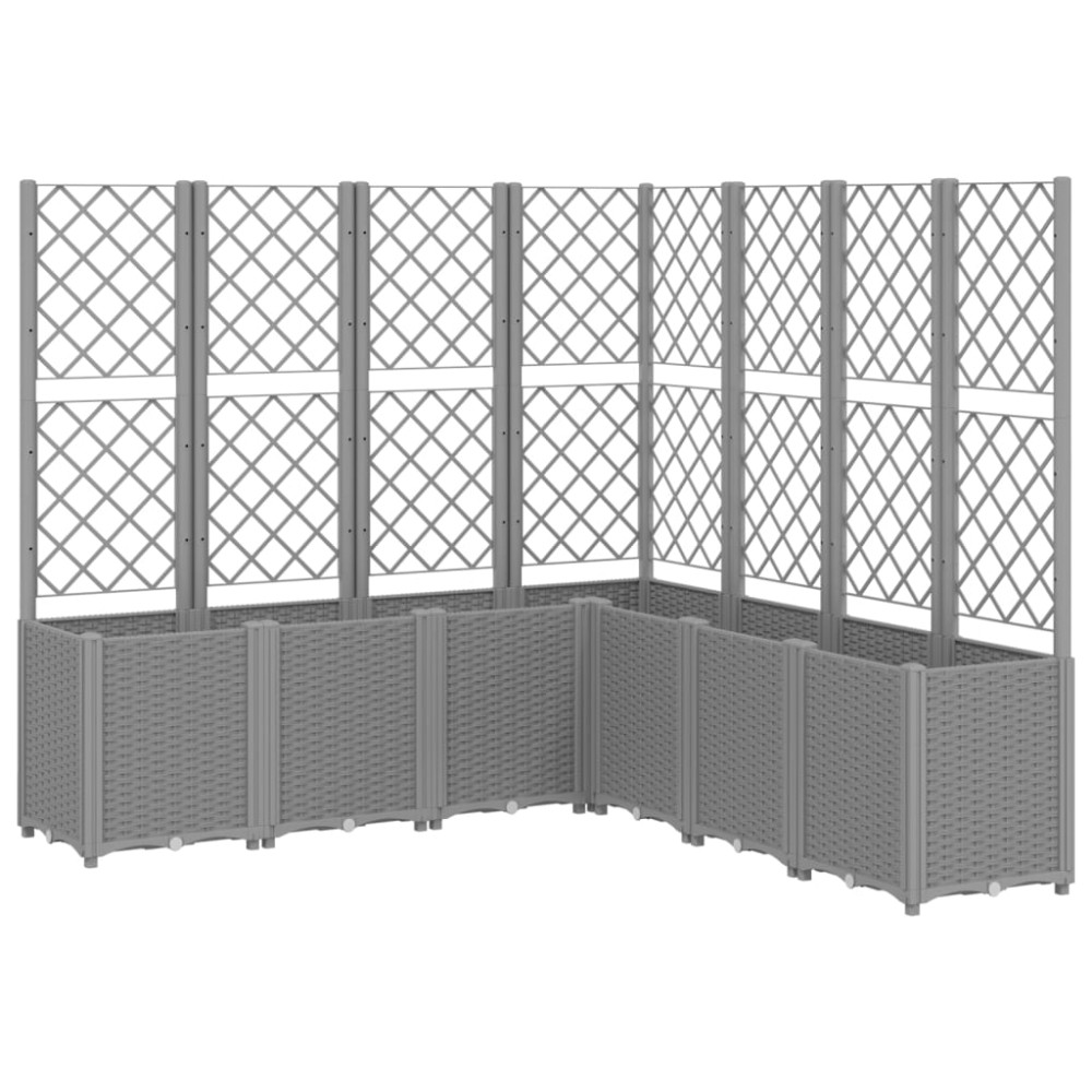 vidaXL Jardinieră de grădină cu spalier gri deschis 160x160x140 cm PP