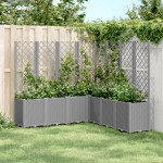 vidaXL Jardinieră de grădină cu spalier gri deschis 160x160x140 cm PP vidaXL Jardinieră de grădină cu spalier gri deschis 160x160x140 cm PP