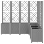vidaXL Jardinieră de grădină cu spalier gri deschis 160x160x140 cm PP vidaXL Jardinieră de grădină cu spalier gri deschis 160x160x140 cm PP