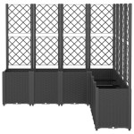 vidaXL Jardinieră de grădină cu spalier, negru, 160x160x140 cm, PP