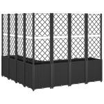 vidaXL Jardinieră de grădină cu spalier, negru, 160x160x140 cm, PP