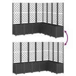 vidaXL Jardinieră de grădină cu spalier, negru, 160x160x140 cm, PP