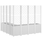 vidaXL Jardinieră de grădină cu spalier, alb, 160x160x140 cm PP