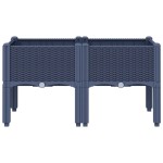 vidaXL Jardinieră de grădină cu picioare, albastru gri, 80x40x42 cm, PP