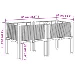 vidaXL Jardinieră de grădină cu picioare, albastru gri, 80x40x42 cm, PP