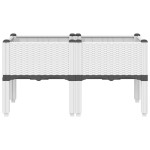 vidaXL Jardinieră de grădină cu picioare, alb, 80x40x42 cm, PP