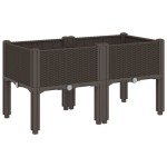 vidaXL Jardinieră de grădină cu picioare, maro, 80x40x42 cm, PP